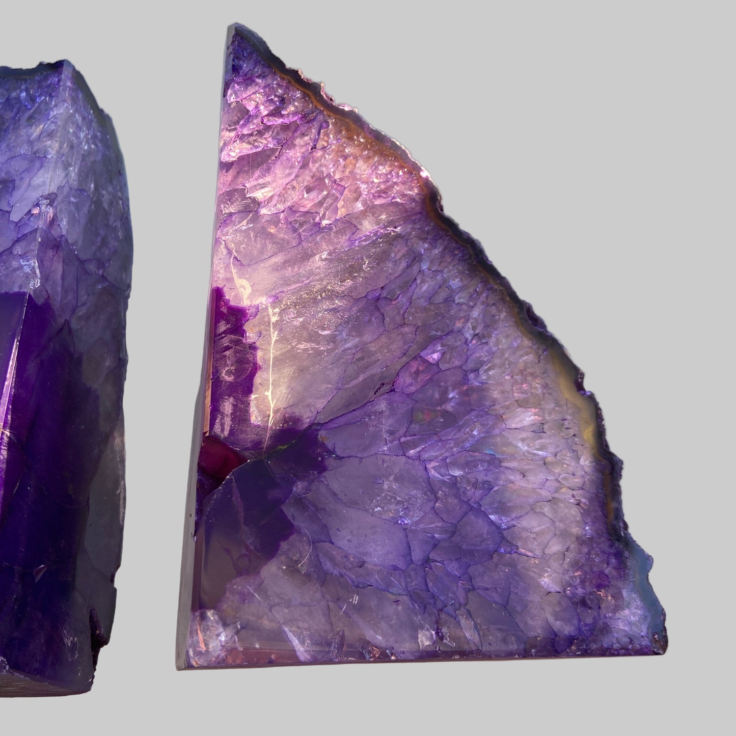 Agat Geode Lilla - sæt (bogstøtte)