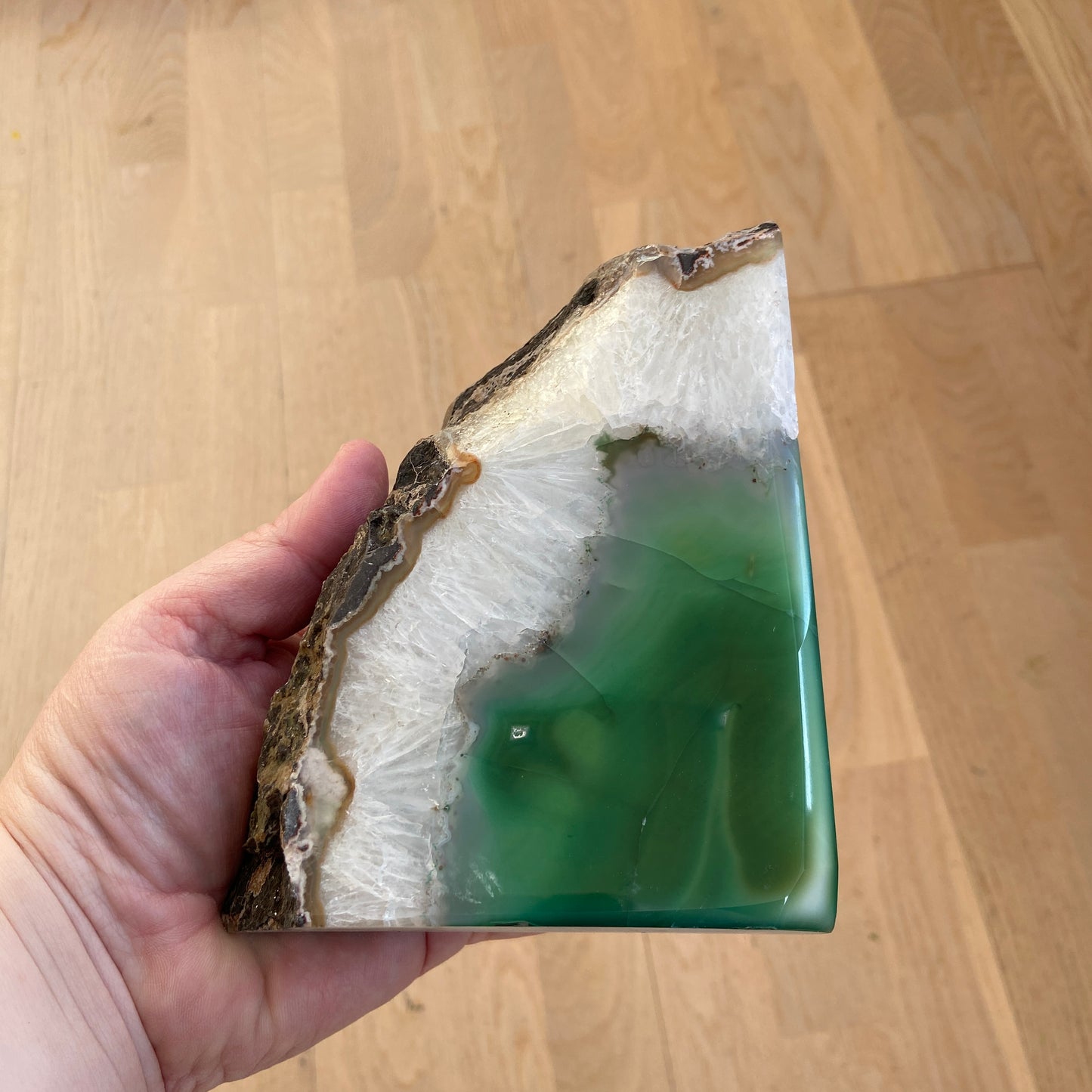 Agat Geode grøn - sæt (bogstøtte)