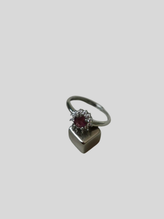 Turmalin Pink mørk ring