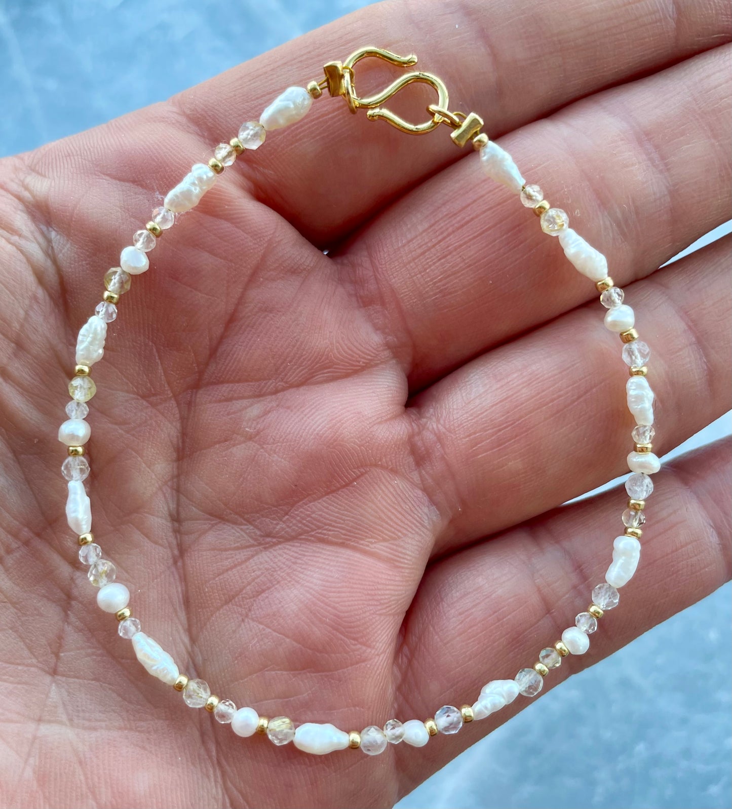 'Happiness' graduation bracelet with citrine and rutile quartz