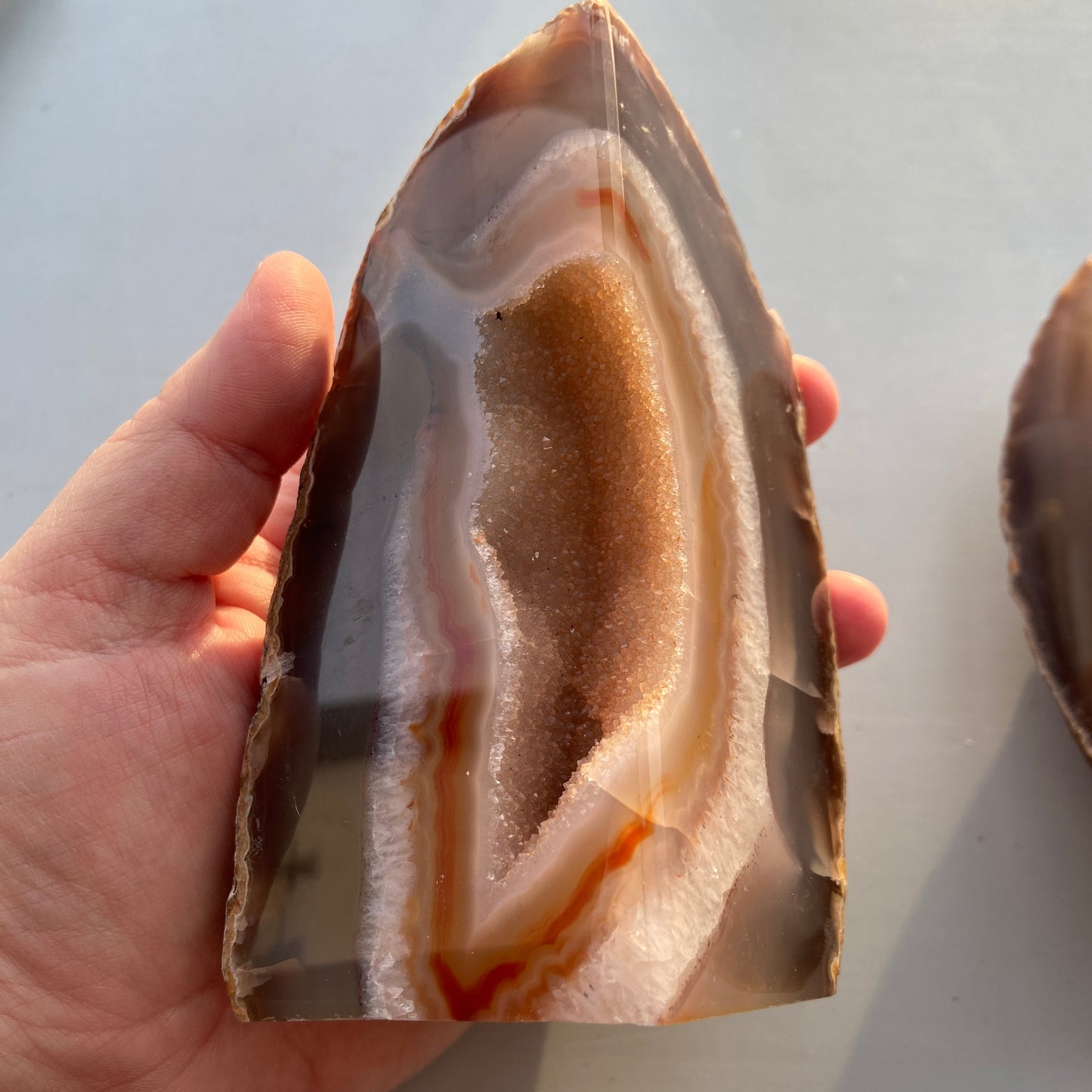 Agat Geode Natur - sæt (bogstøtte)