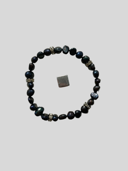 Ferskvandsperle armbånd 18 cm