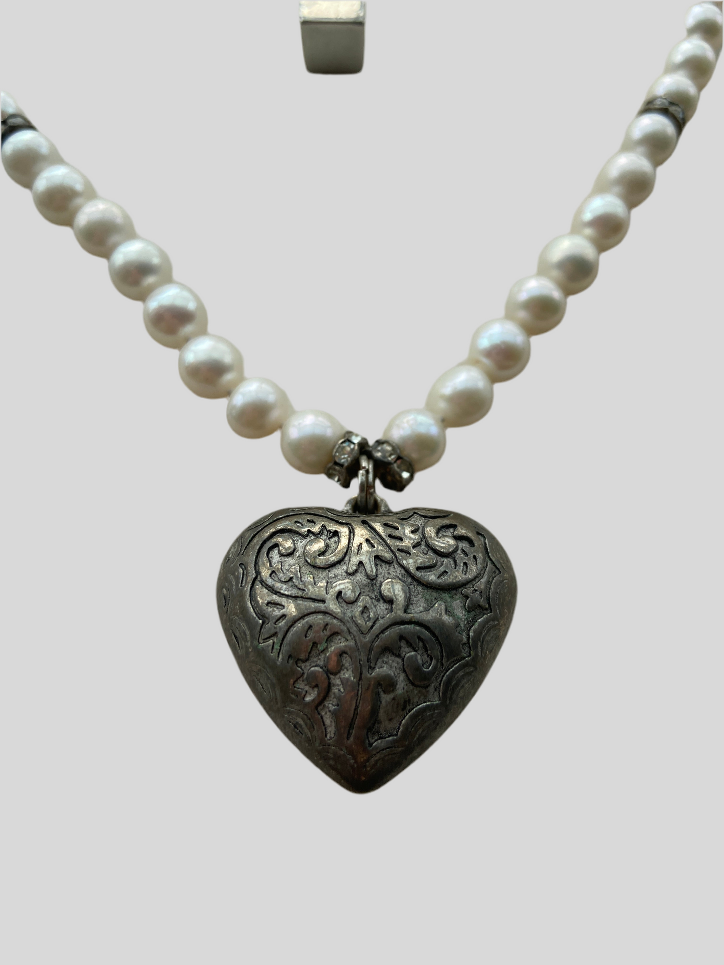 Ferskvandsperle halskæde 48 cm