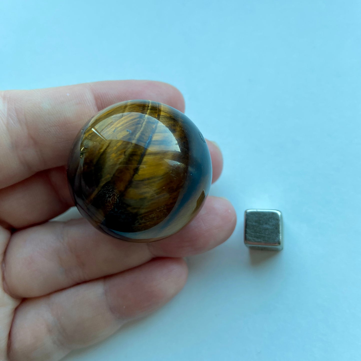 Tigerøje m/falkeøje Kugle ø 3,5 cm