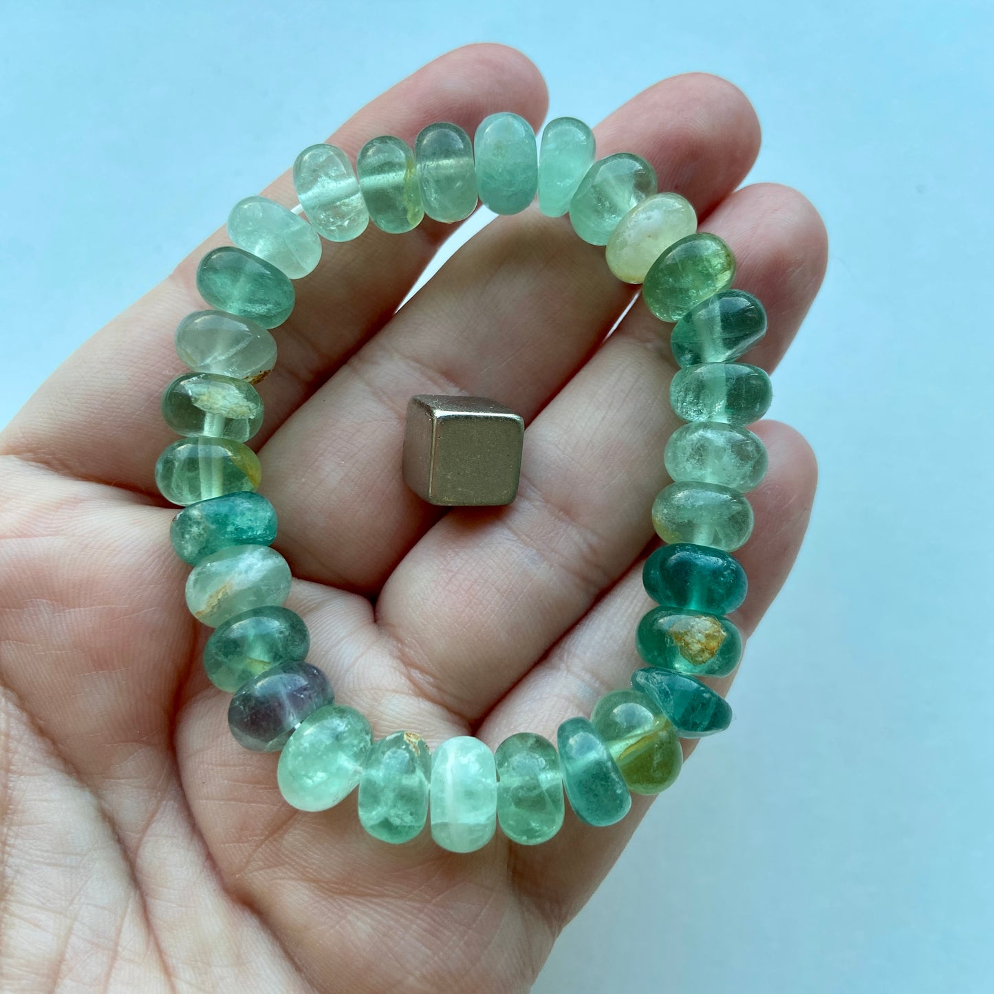 Armbånd Fluorit nugget