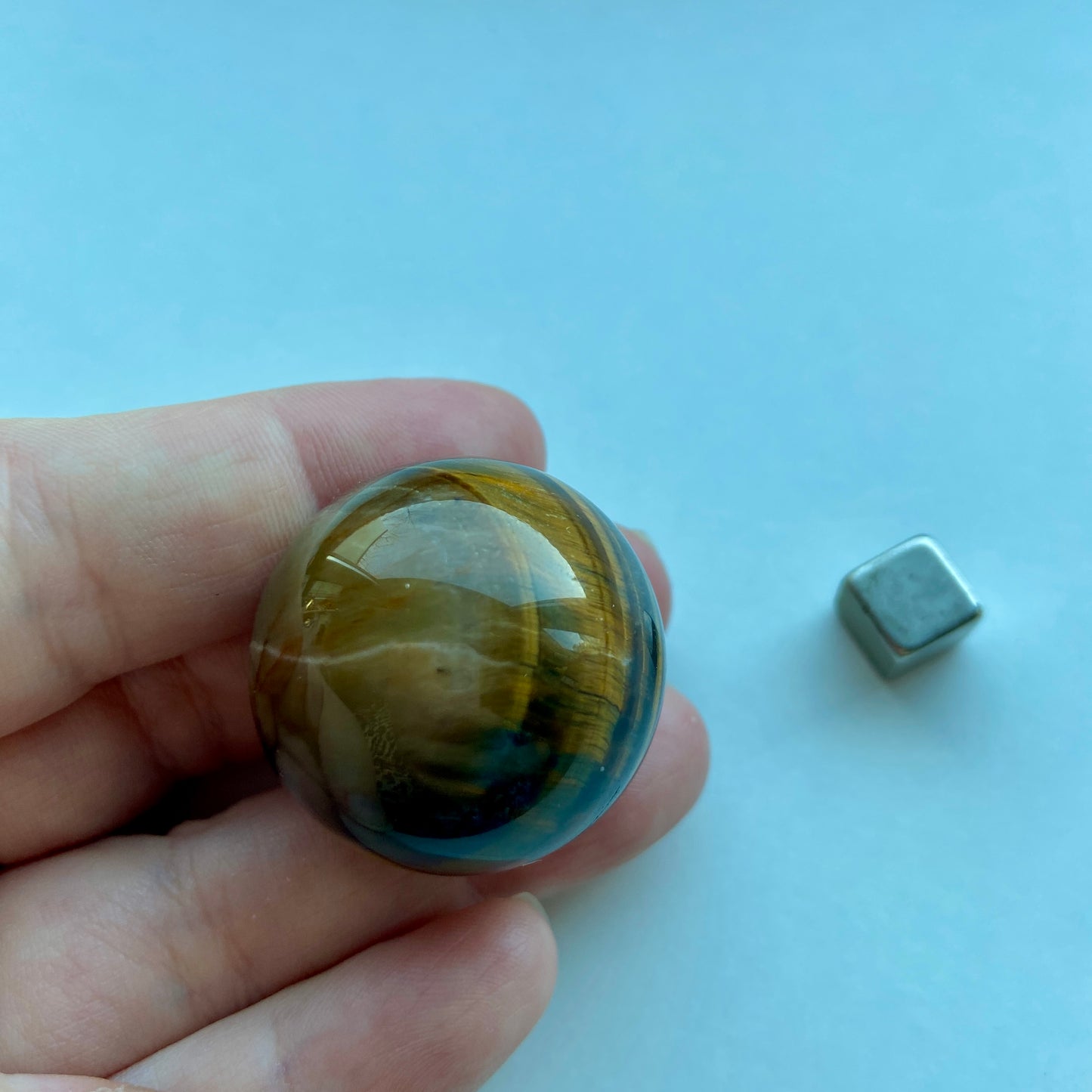 Tigerøje m/falkeøje Kugle ø 3,3 cm