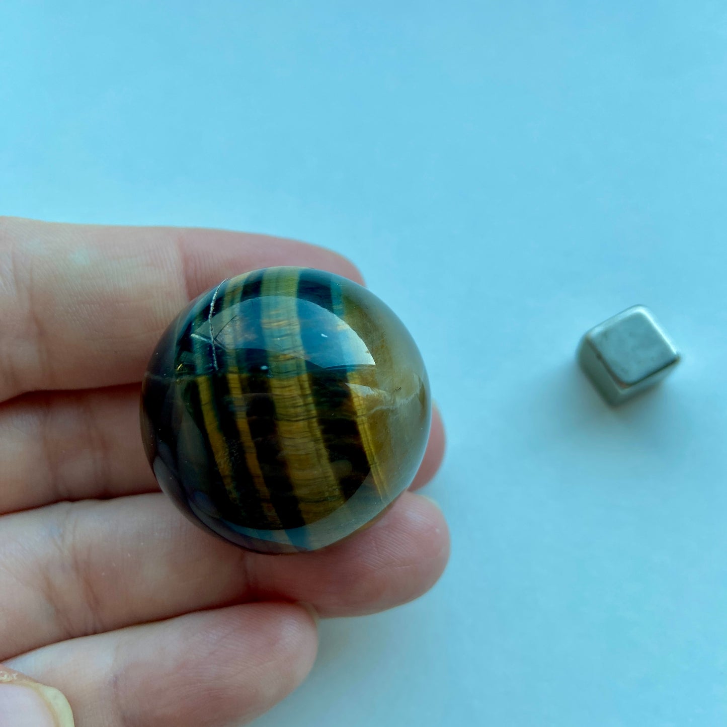 Tigerøje m/falkeøje Kugle ø 3,3 cm