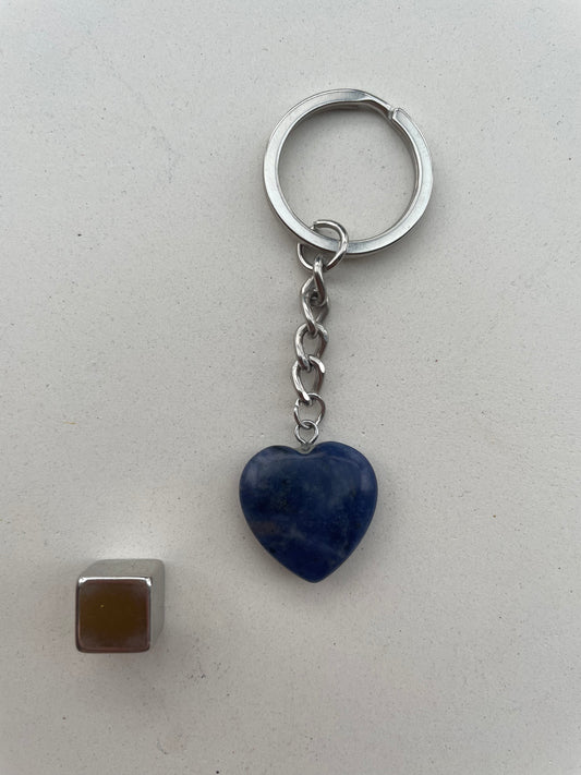 Lapis Lazuli hjerte nøglering