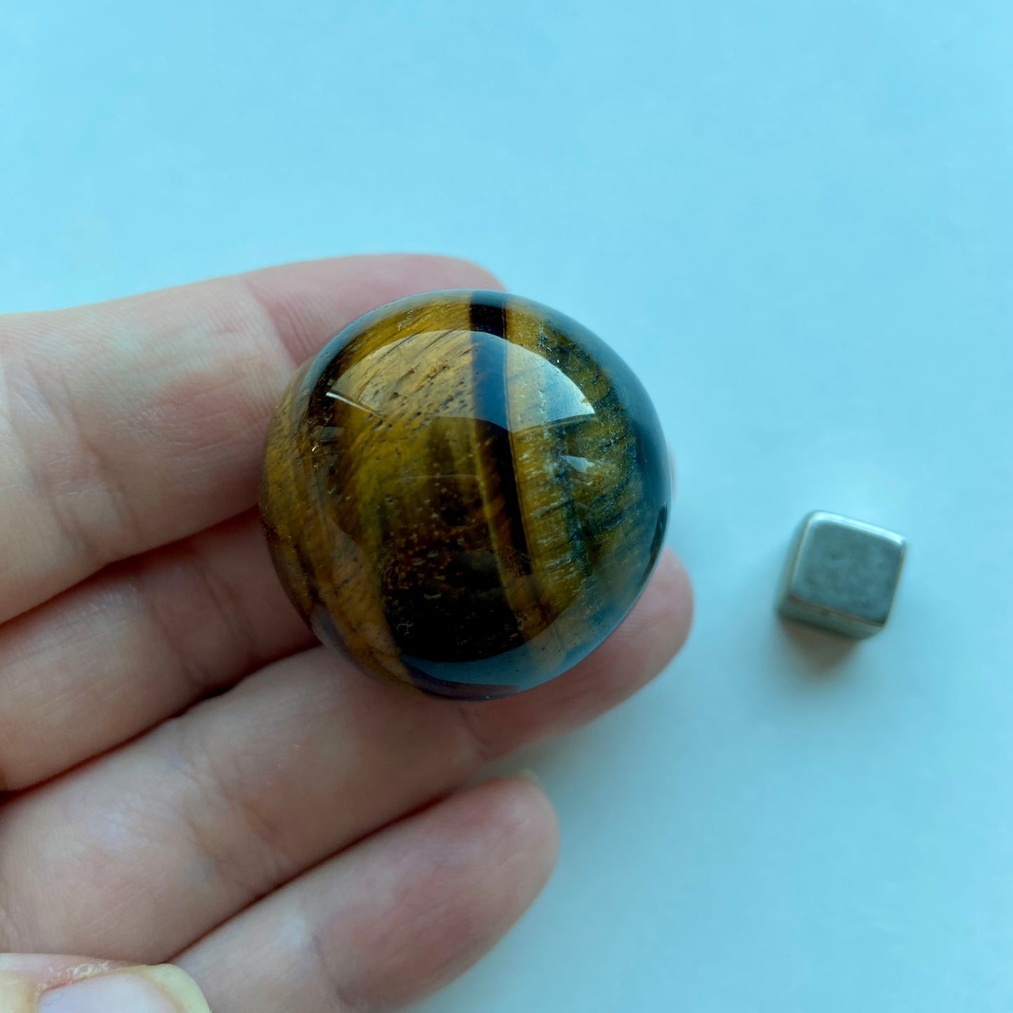Tigerøje m/falkeøje Kugle ø 3,4 cm