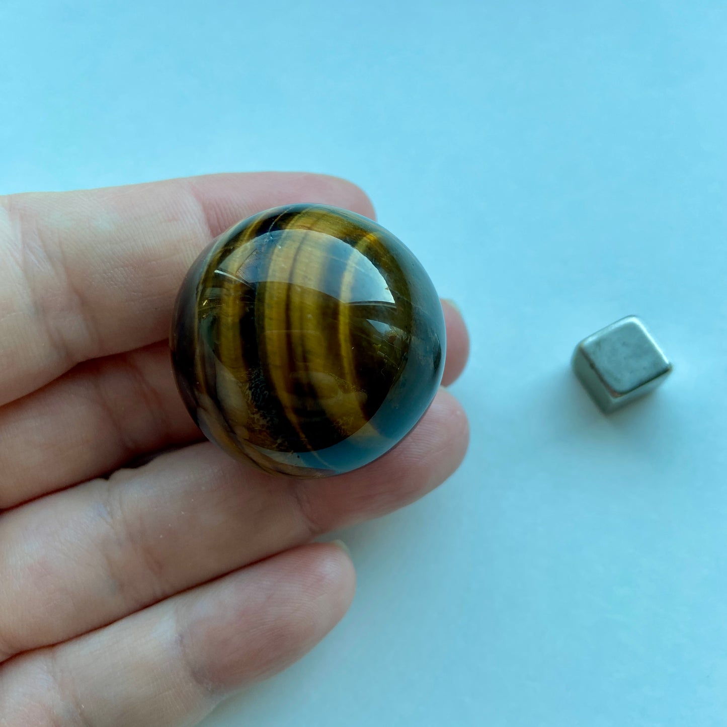 Tigerøje m/falkeøje Kugle ø 3,3 cm