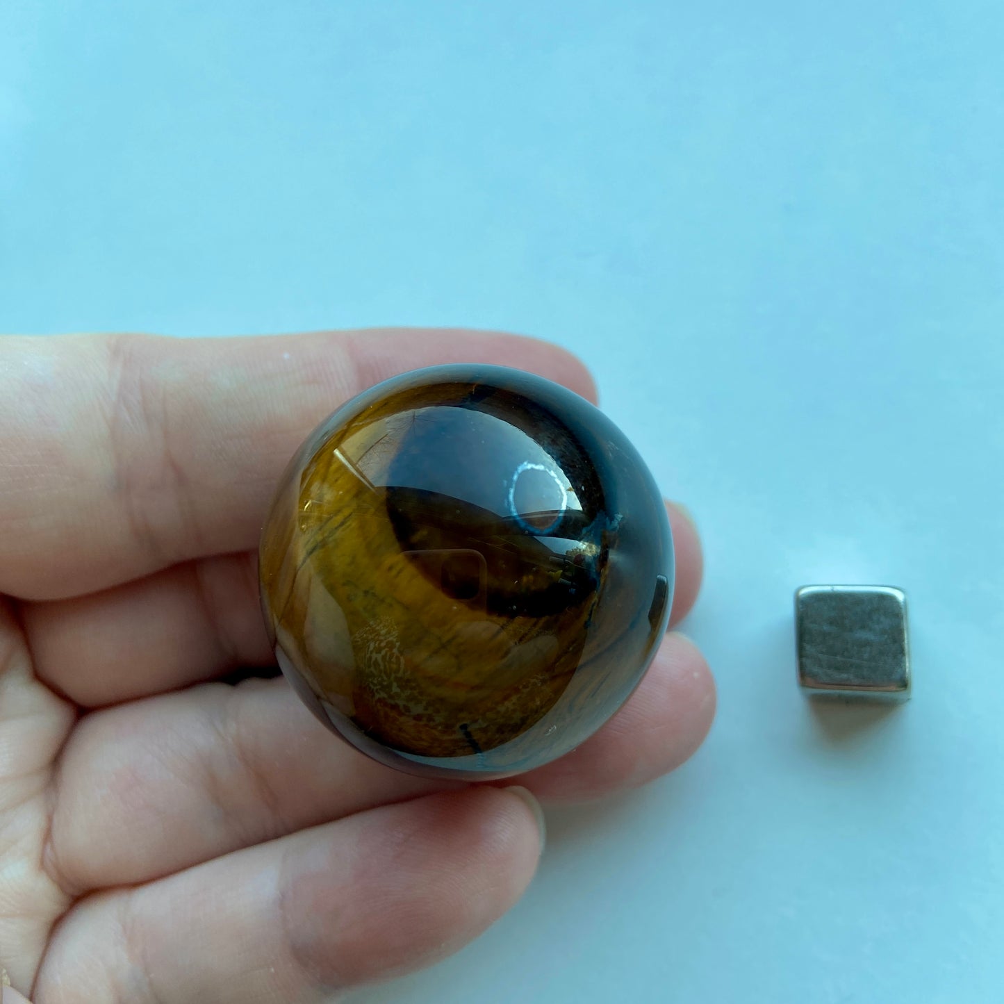 Tigerøje m/falkeøje Kugle ø 3,5 cm