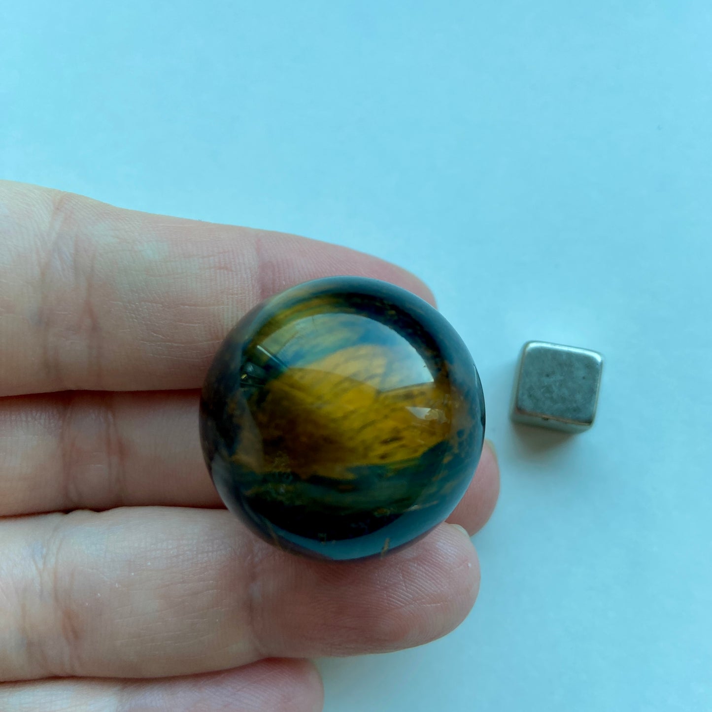 Tigerøje m/falkeøje Kugle ø 3 cm