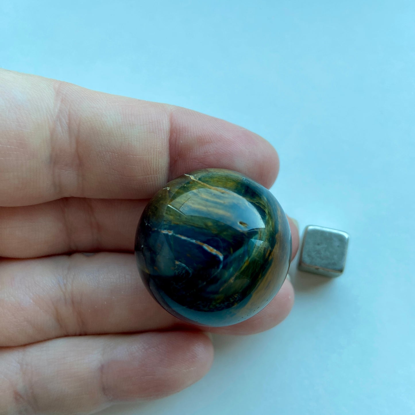 Tigerøje m/falkeøje Kugle ø 3 cm