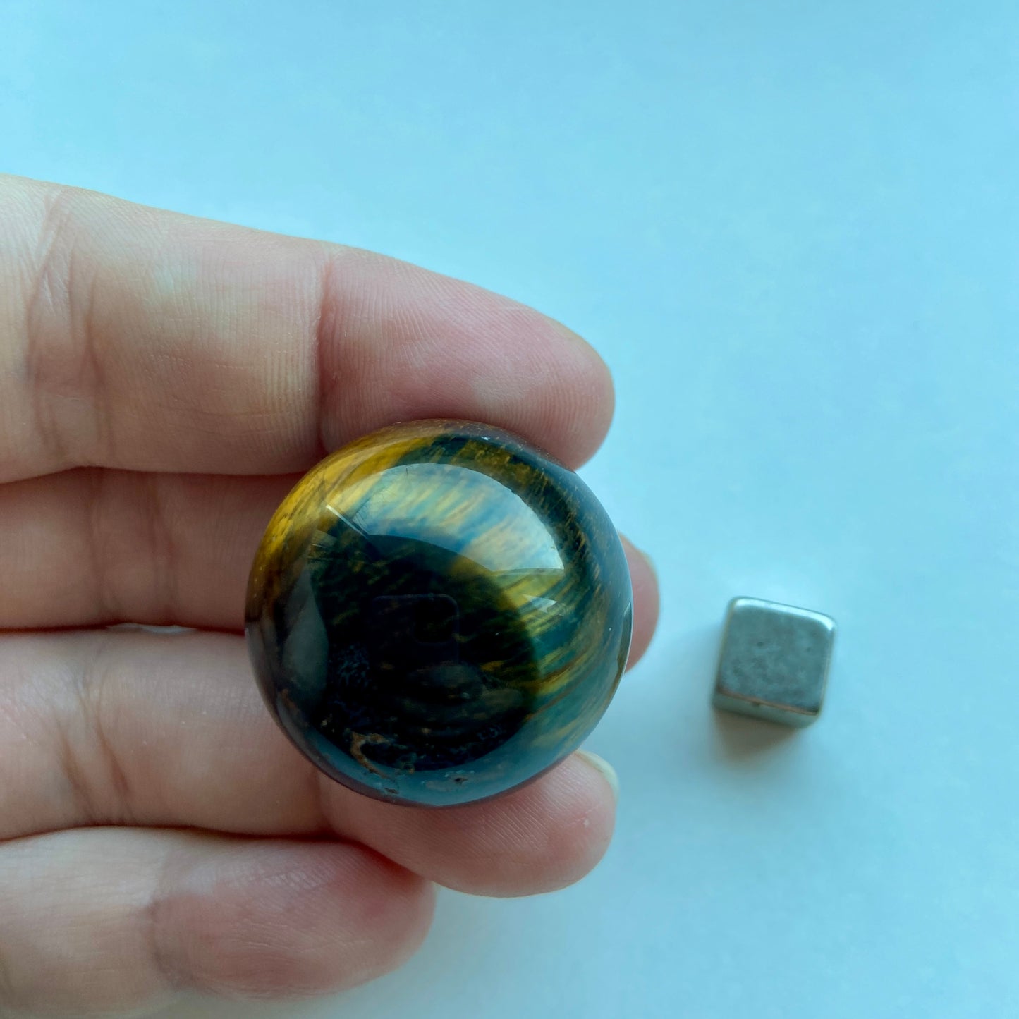 Tigerøje m/falkeøje Kugle ø 3 cm