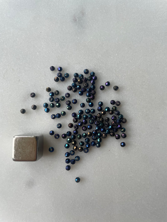 Lava perle (farvet) - rund 2mm - 10 stk