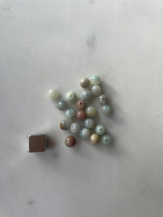 Amazonit perle - rund 6mm - 3 stk