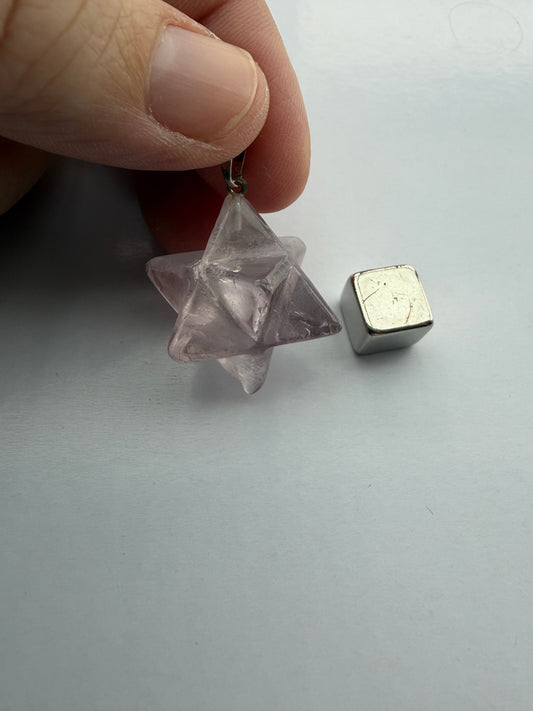Ametyst merkaba vedhæng