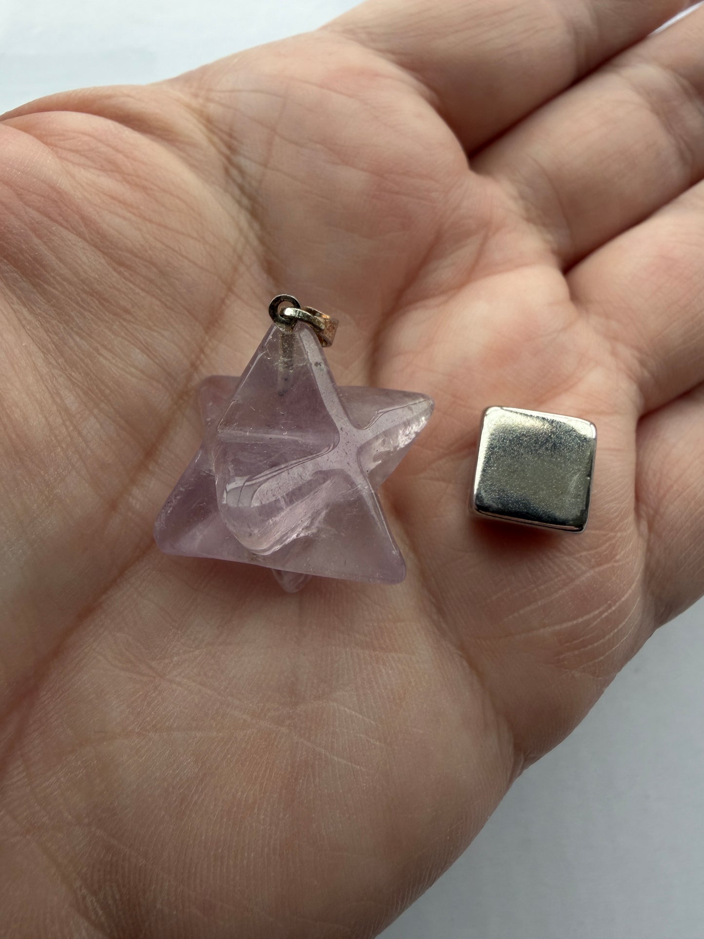 Ametyst merkaba vedhæng
