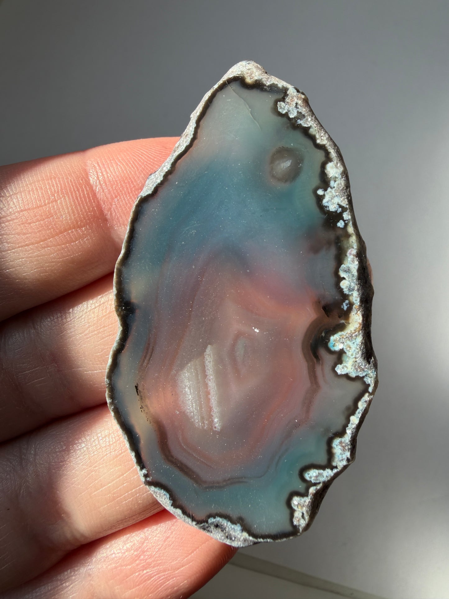 Agat Geode blå Skive