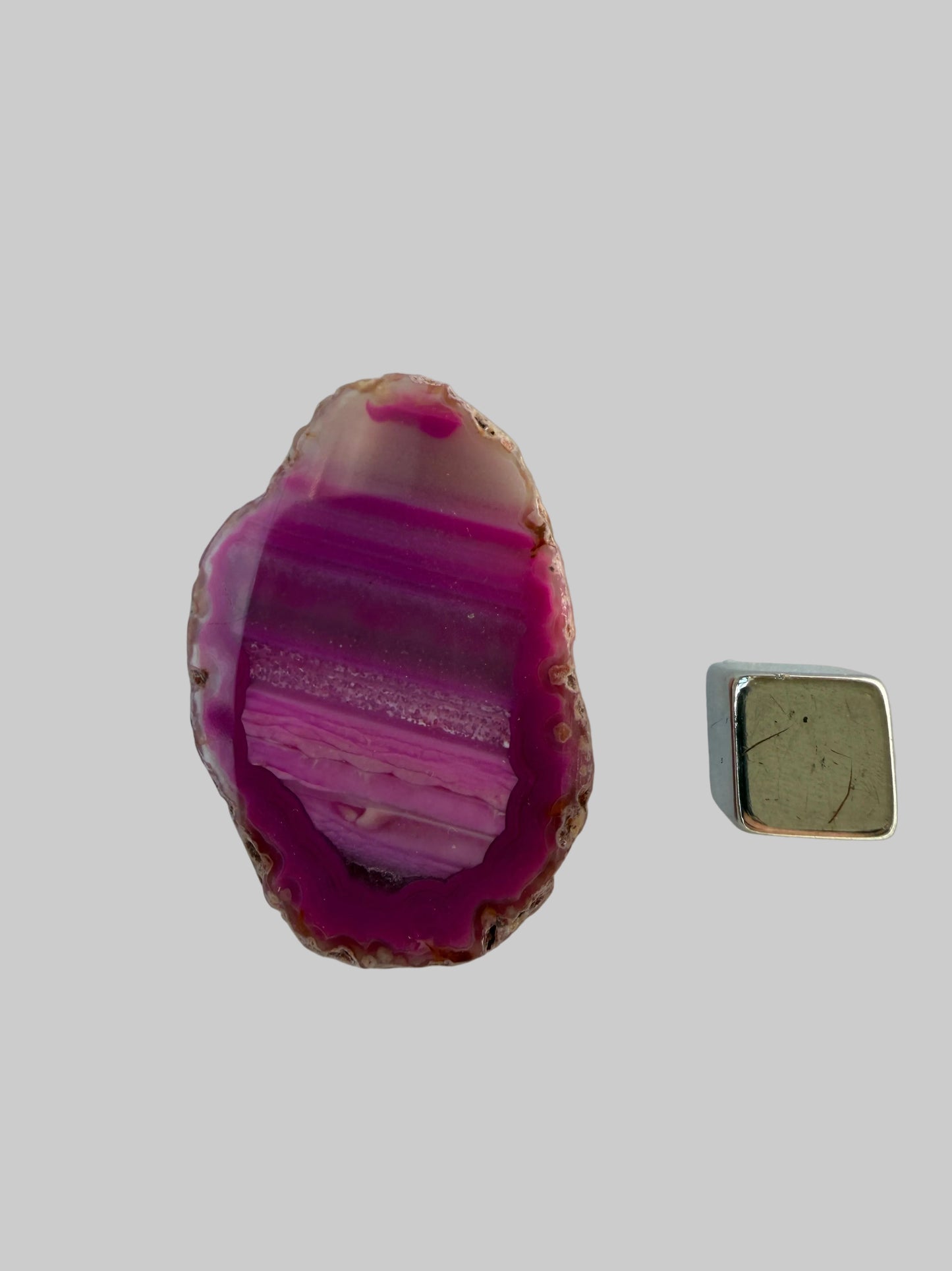 Agat Geode Pink Skive