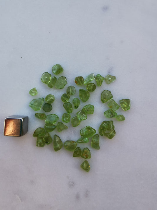 Peridot perle -  chips - 15 stk