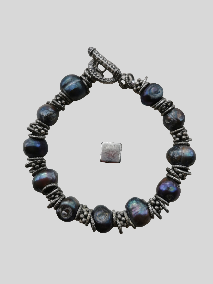 Ferskvandsperle armbånd 23 cm