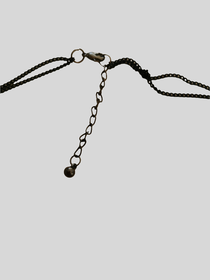 Sort med guld halskæde 84+5cm