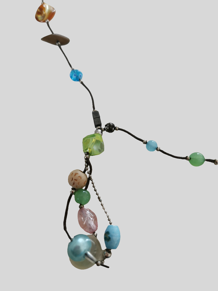 Farverig halskæde 78 cm