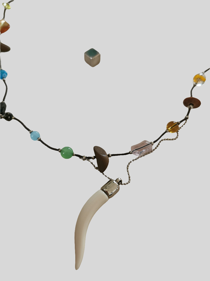 Farverig halskæde 78 cm