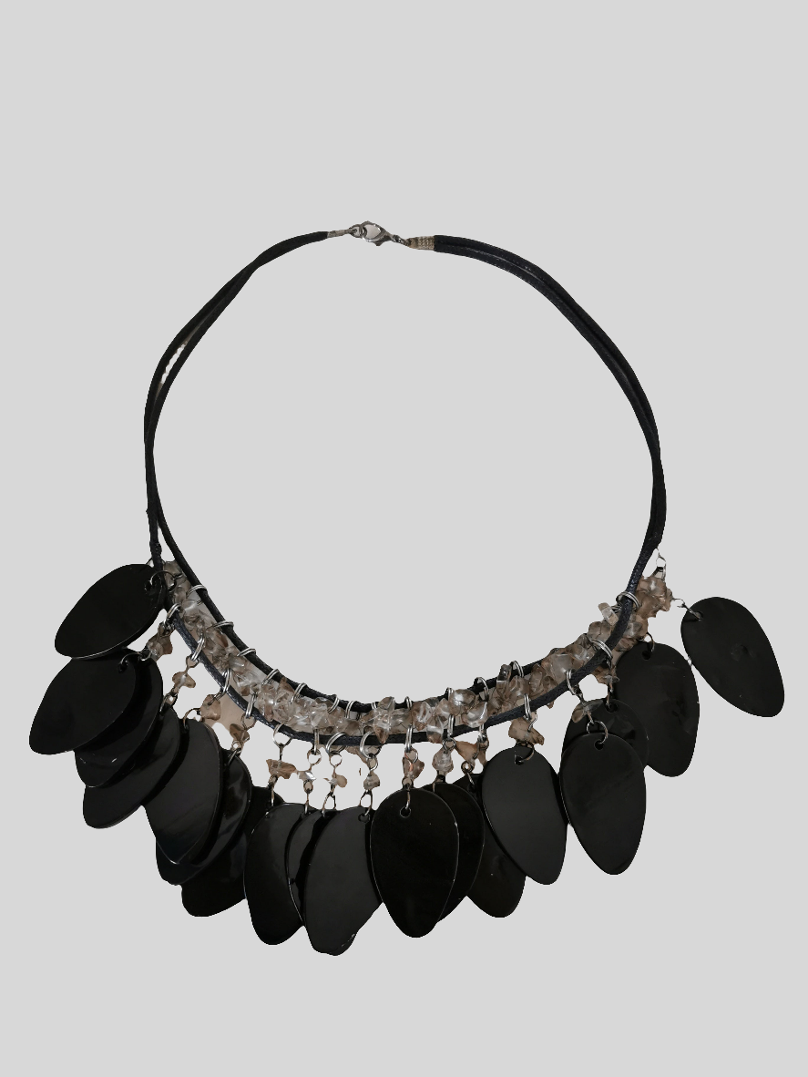 Røgkvarts halskæde 41 cm