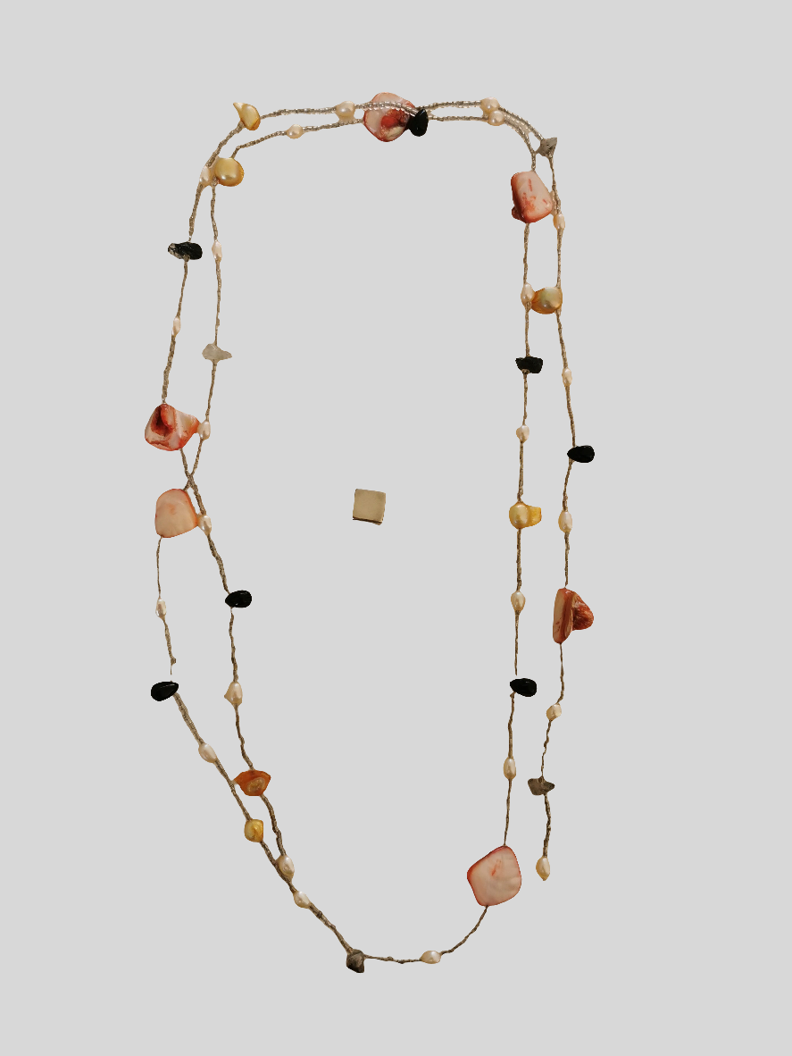 Ferskvandsperle halskæde 124 cm