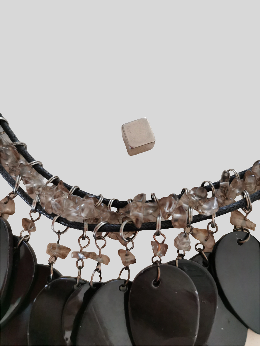 Røgkvarts halskæde 41 cm