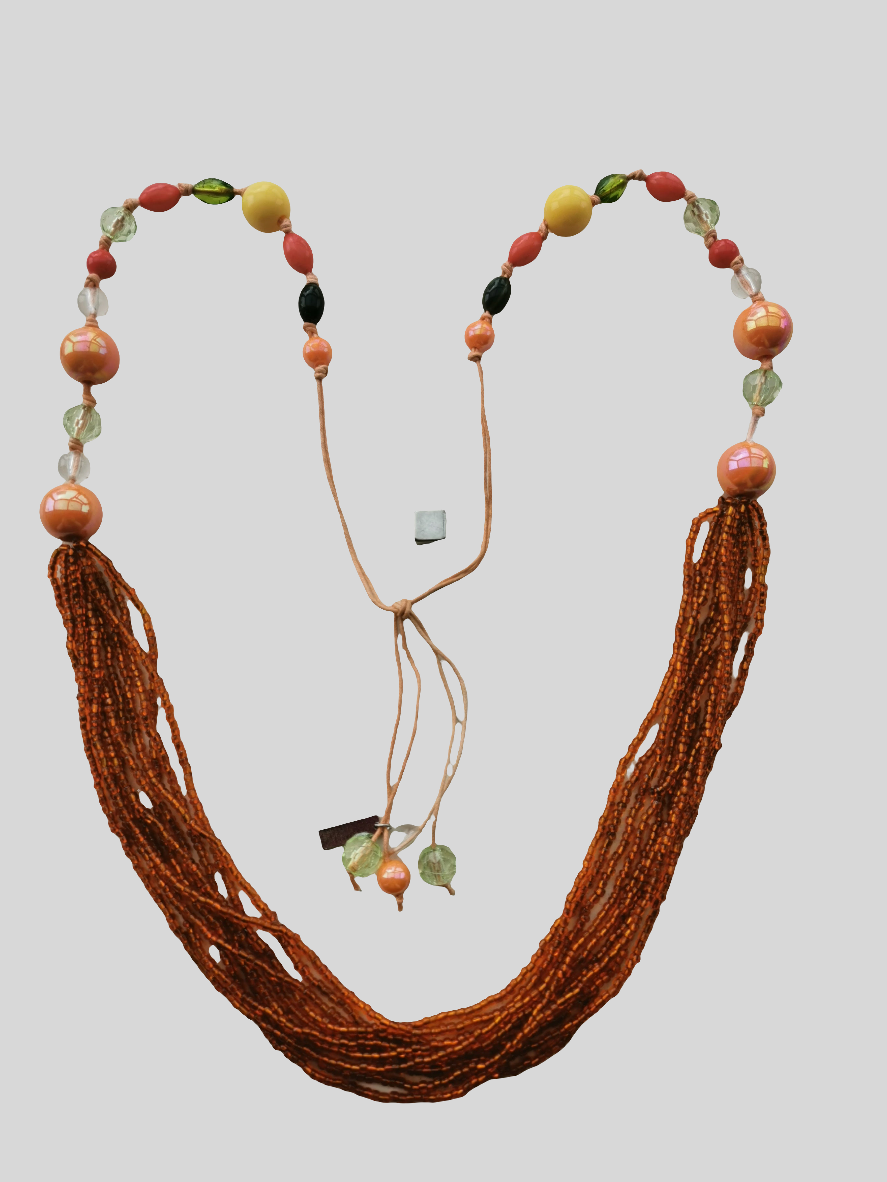 Farverig halskæde 100 cm