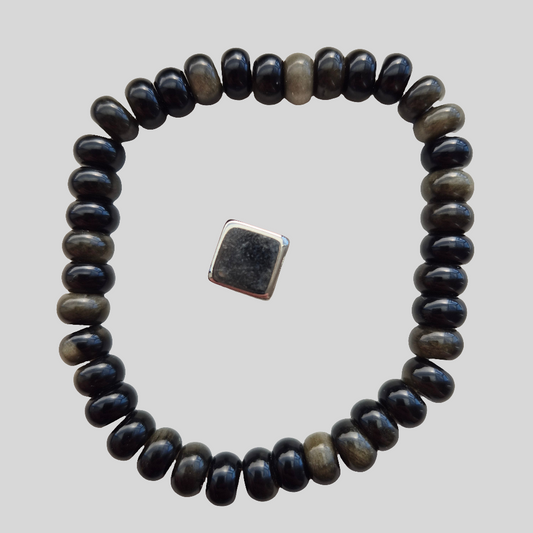 Obsidian gylden Armbånd