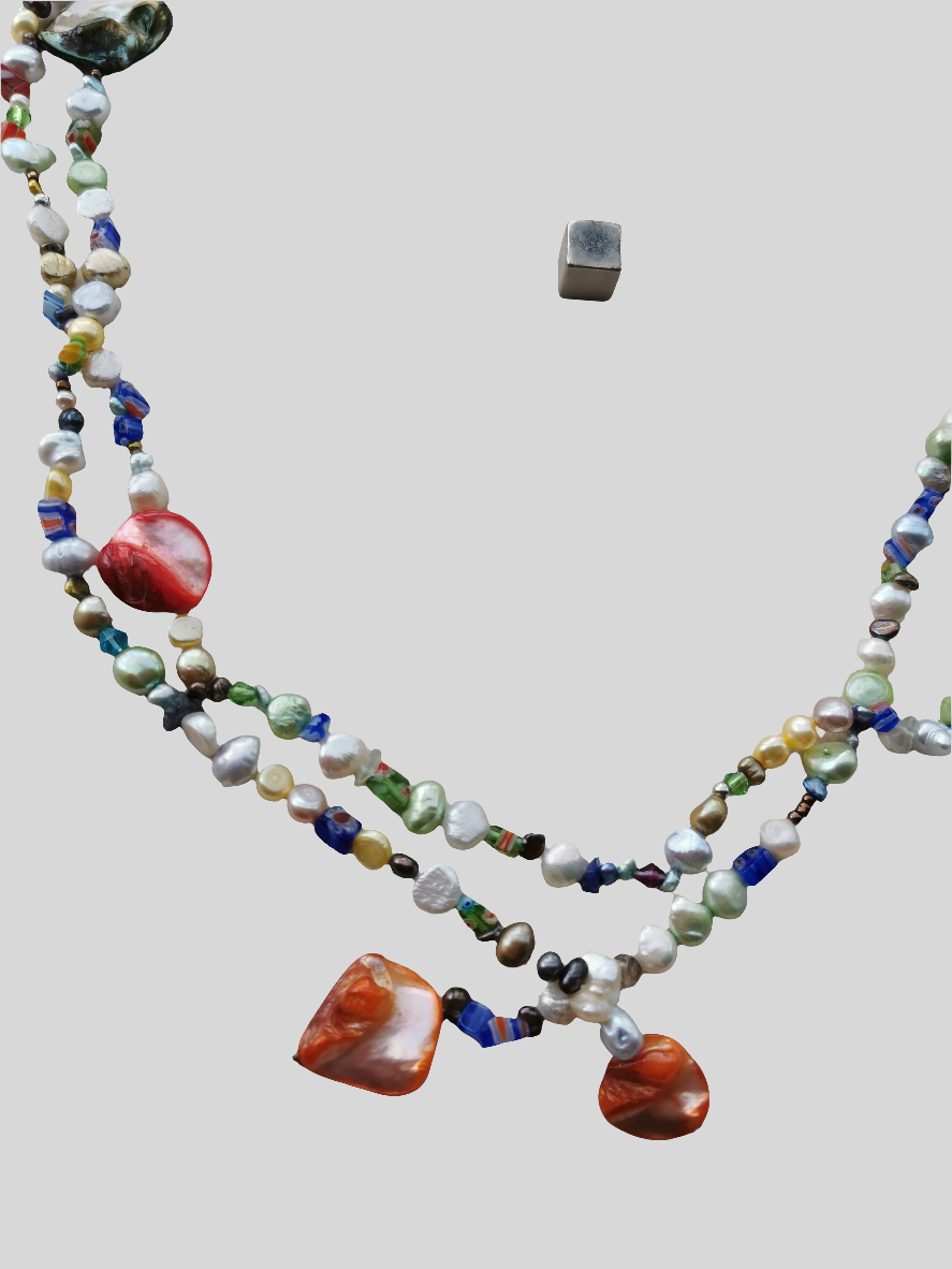 Ferskvandsperle halskæde 150 cm