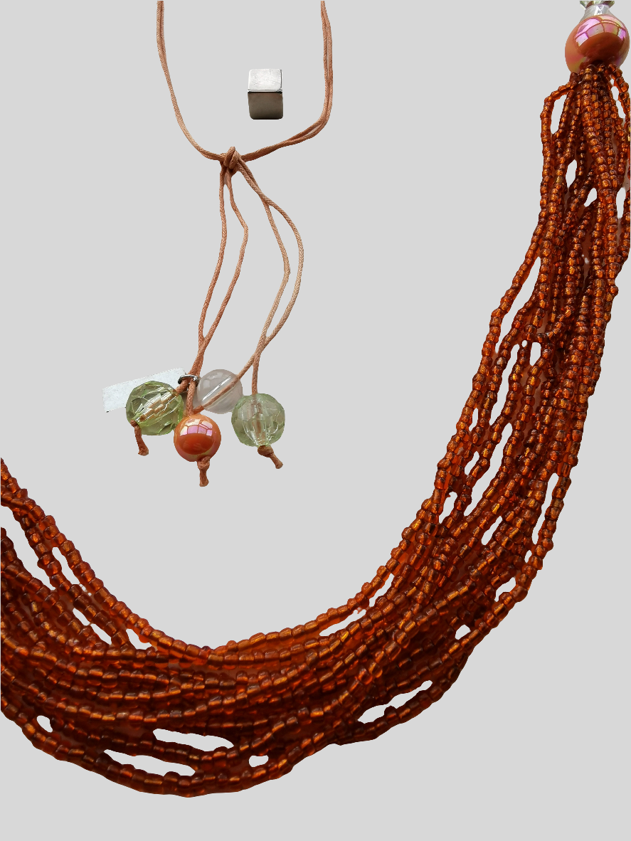 Farverig halskæde 100 cm