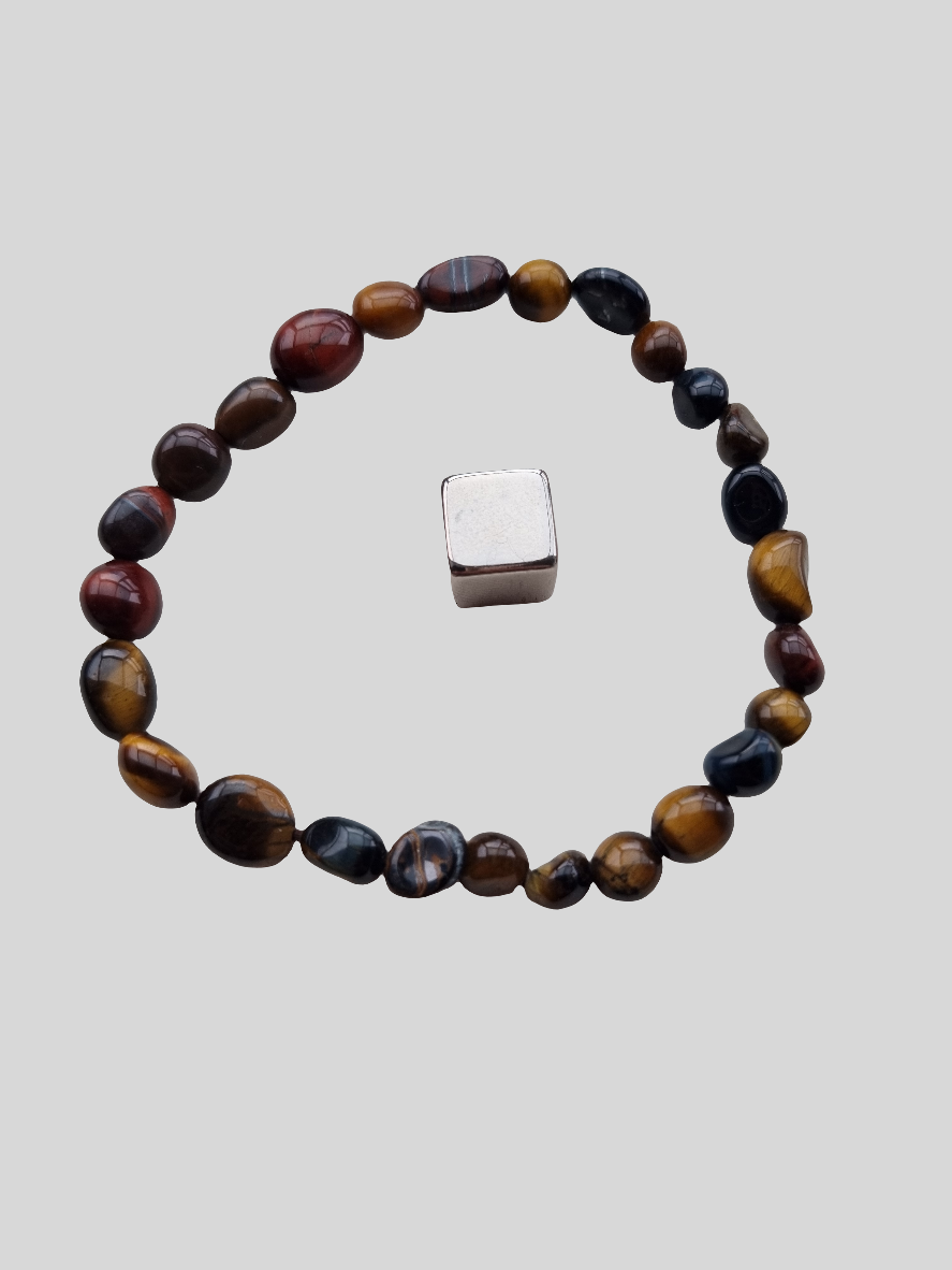 Tigerøje og okseøje mix armbånd