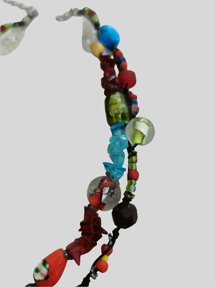 Farverig halskæde 42+5 cm