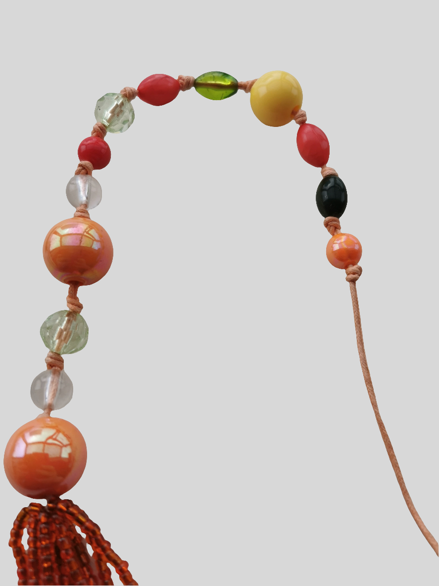 Farverig halskæde 100 cm