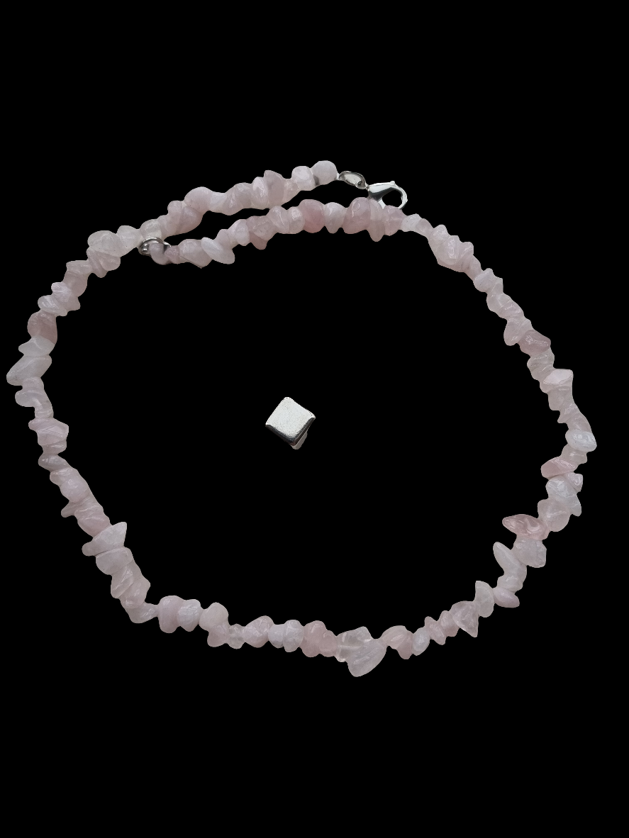 Rosakvarts halskæde
