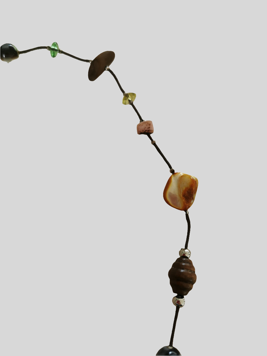 Farverig halskæde 78 cm