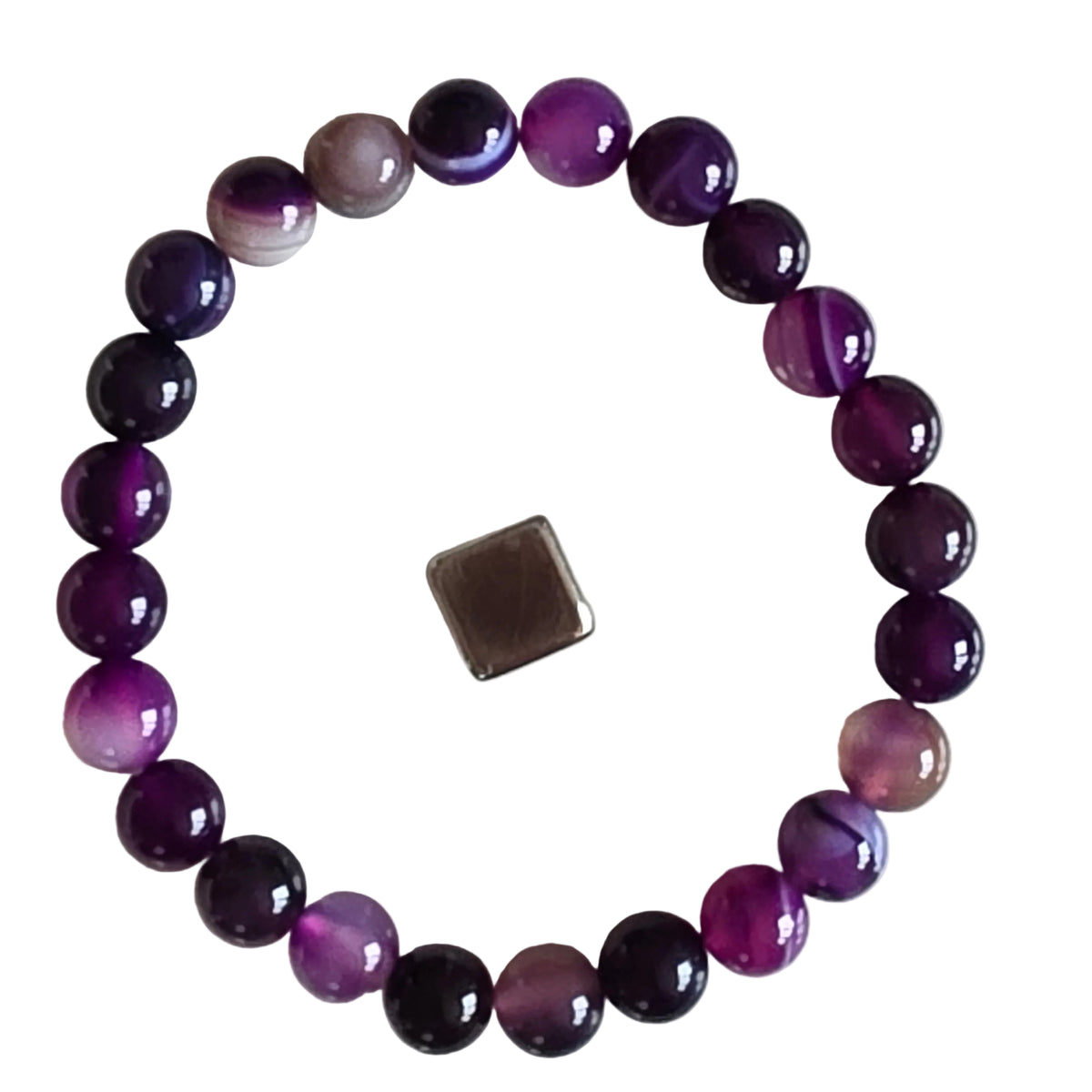 Agat Lilla Armbånd 8 mm
