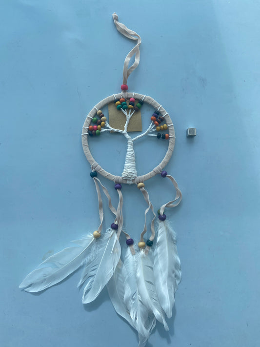 Drømmefanger med Livets Træ – beskytter mod mareridt og lader gode drømme passere.