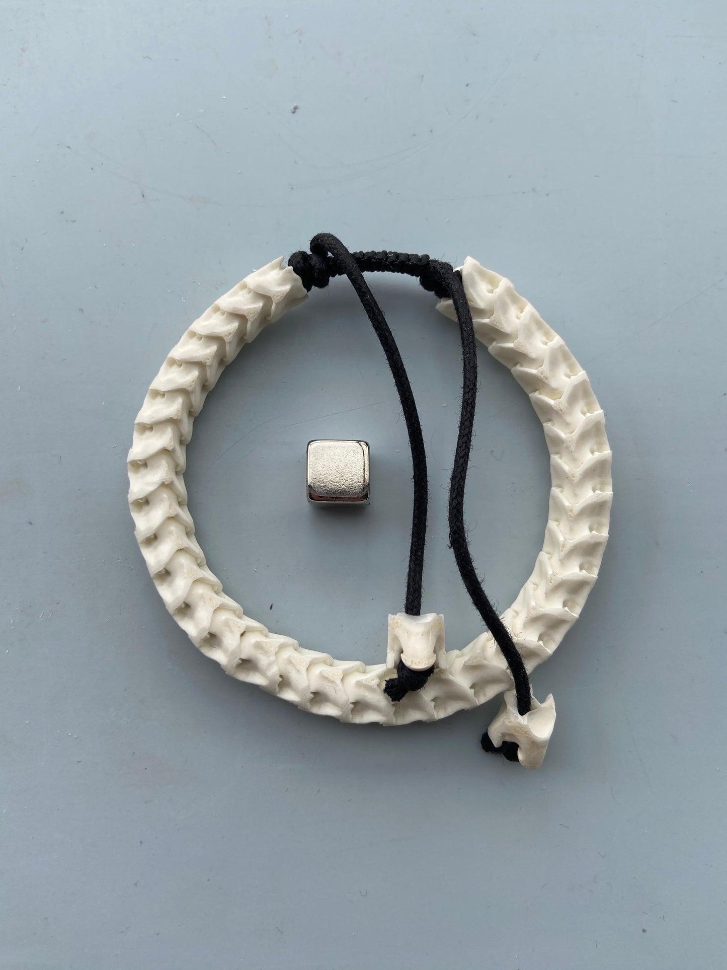 Kobra ryghvirvel armbånd med justerbar snor – symbol på livsenergi, transformation, visdom og beskyttelse, inspireret af kobraslangens spirituelle kraft