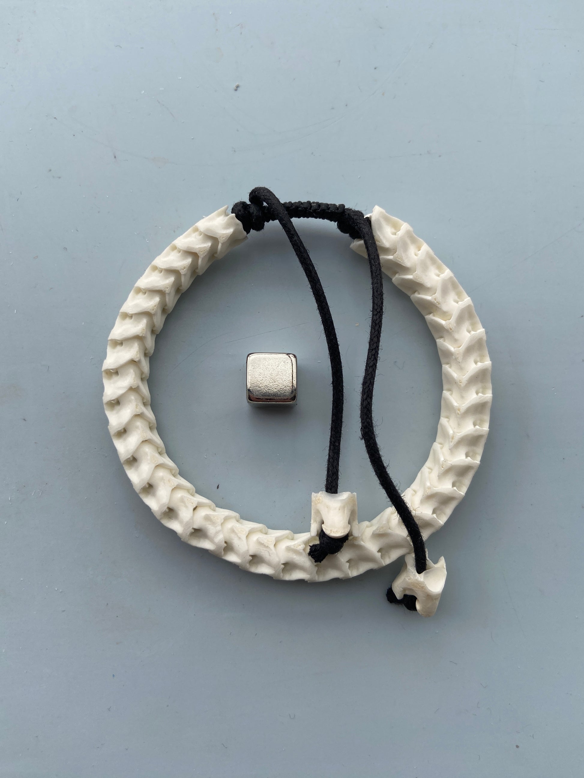 Kobra ryghvirvel armbånd med justerbar snor – symbol på livsenergi, transformation, visdom og beskyttelse, inspireret af kobraslangens spirituelle kraft