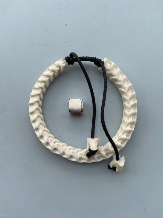 Kobra ryghvirvel armbånd med justerbar snor – symbol på livsenergi, transformation, visdom og beskyttelse, inspireret af kobraslangens spirituelle kraft