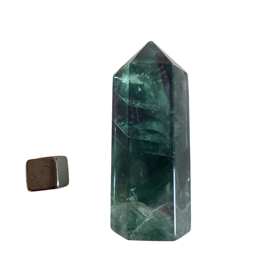 Fluorit blå/grøn spids 5,5 cm