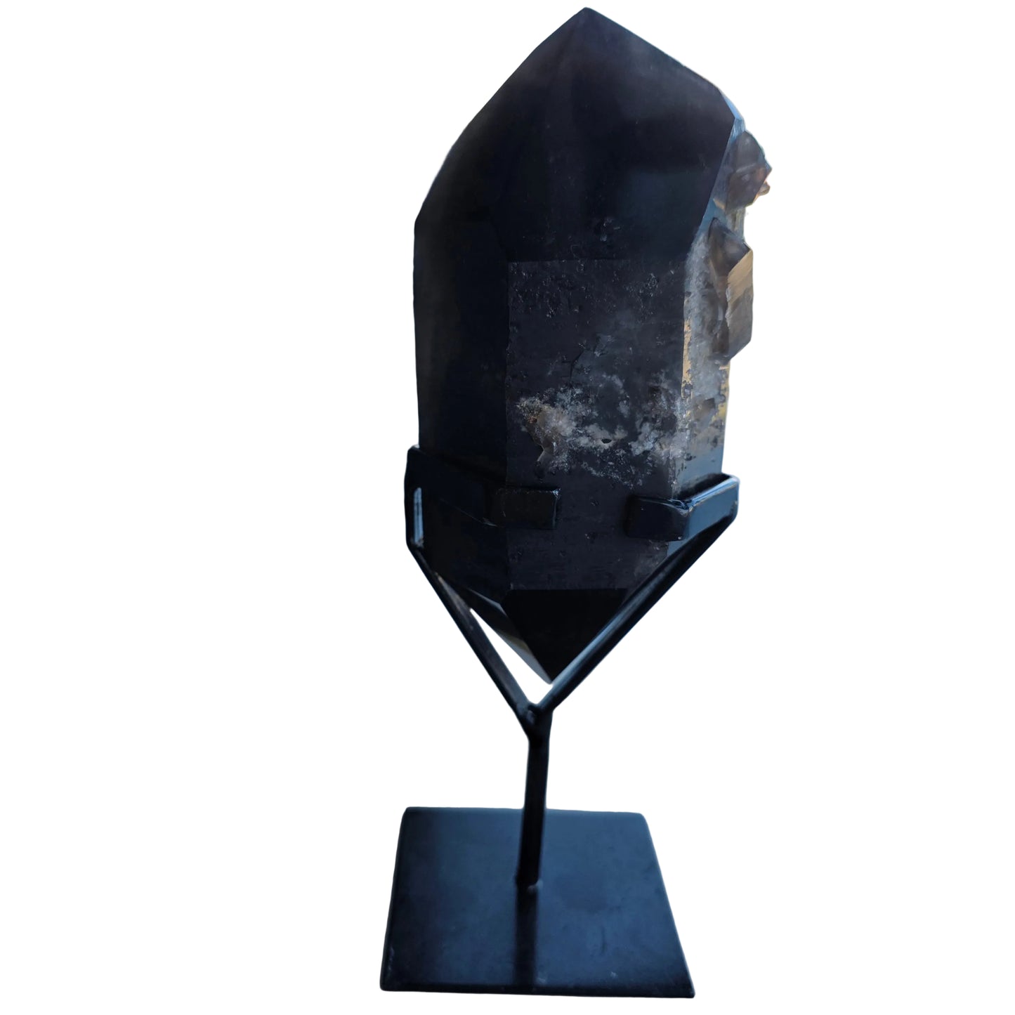 Røgkvarts 24,3 cm høj incl holder 1574 gram