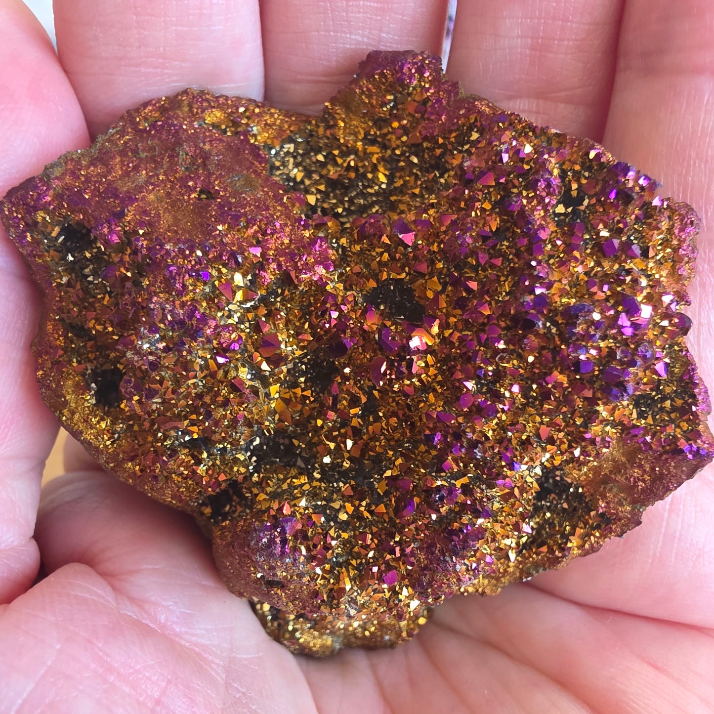 Regnbue calcit Geode