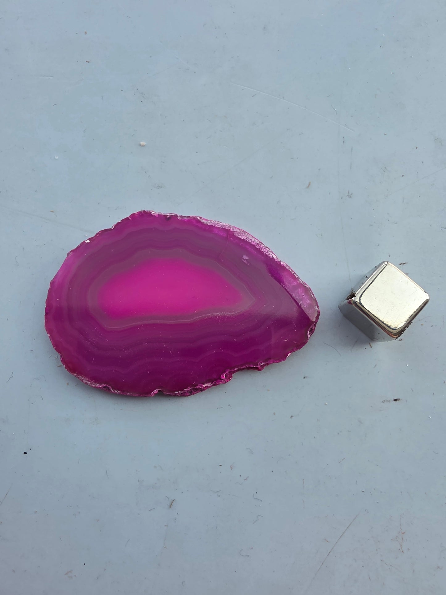Agat Geode Pink Skive